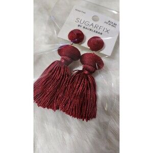 NEW Sugarfix Baublebar Burgundy Tassle Earrings
